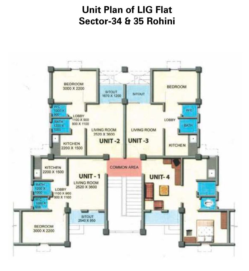 DDA LIG FLATS LAYOUT PLAN ROHINI